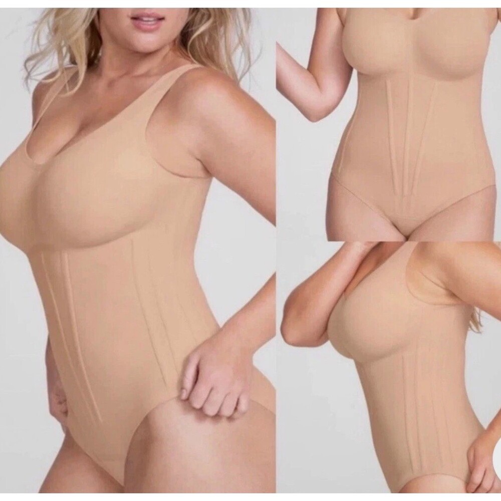 Honeylove NWT Boldness Bodysuit Shapewear Compression Tan Size Large